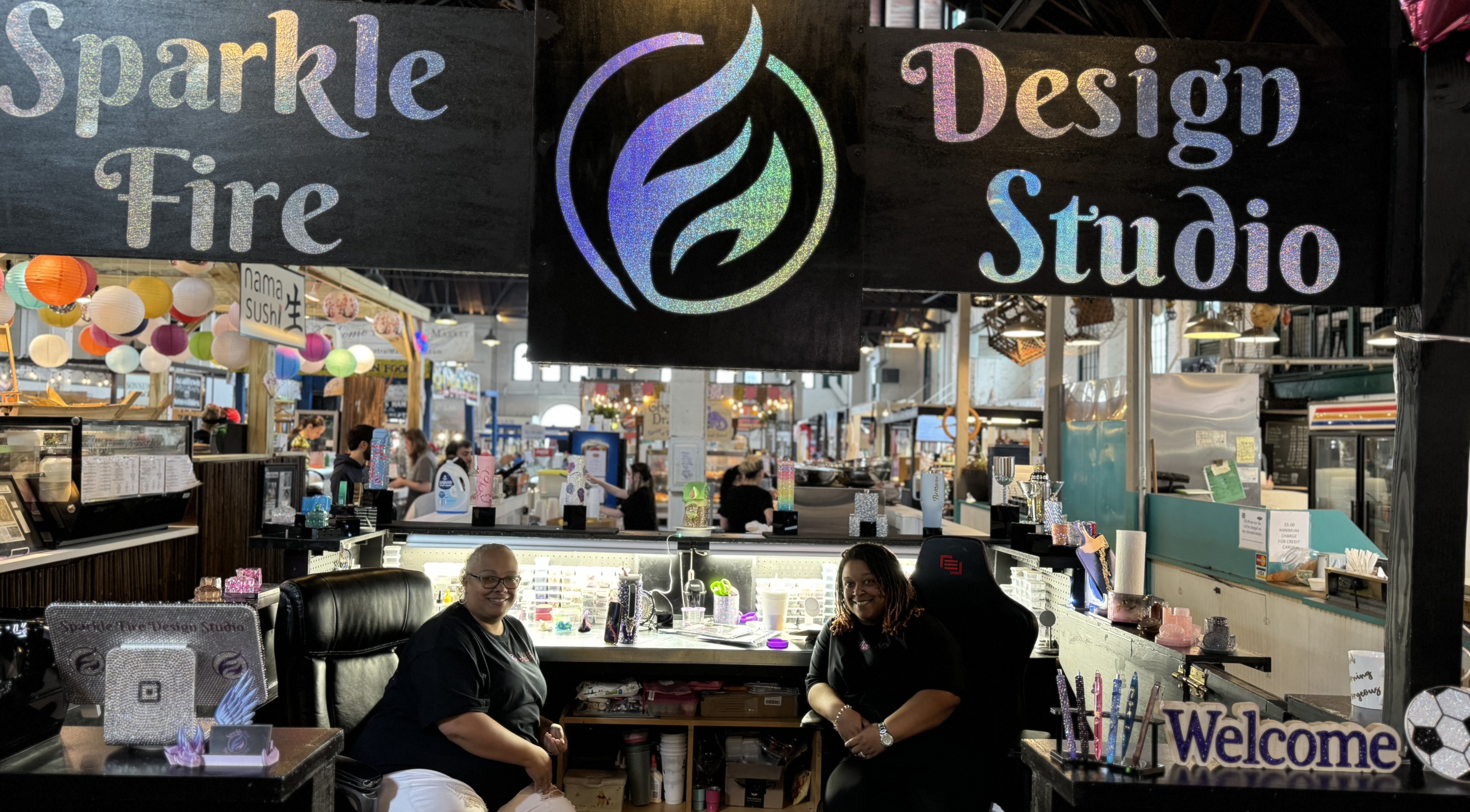 Sparkle Fire booth setup for a live experience