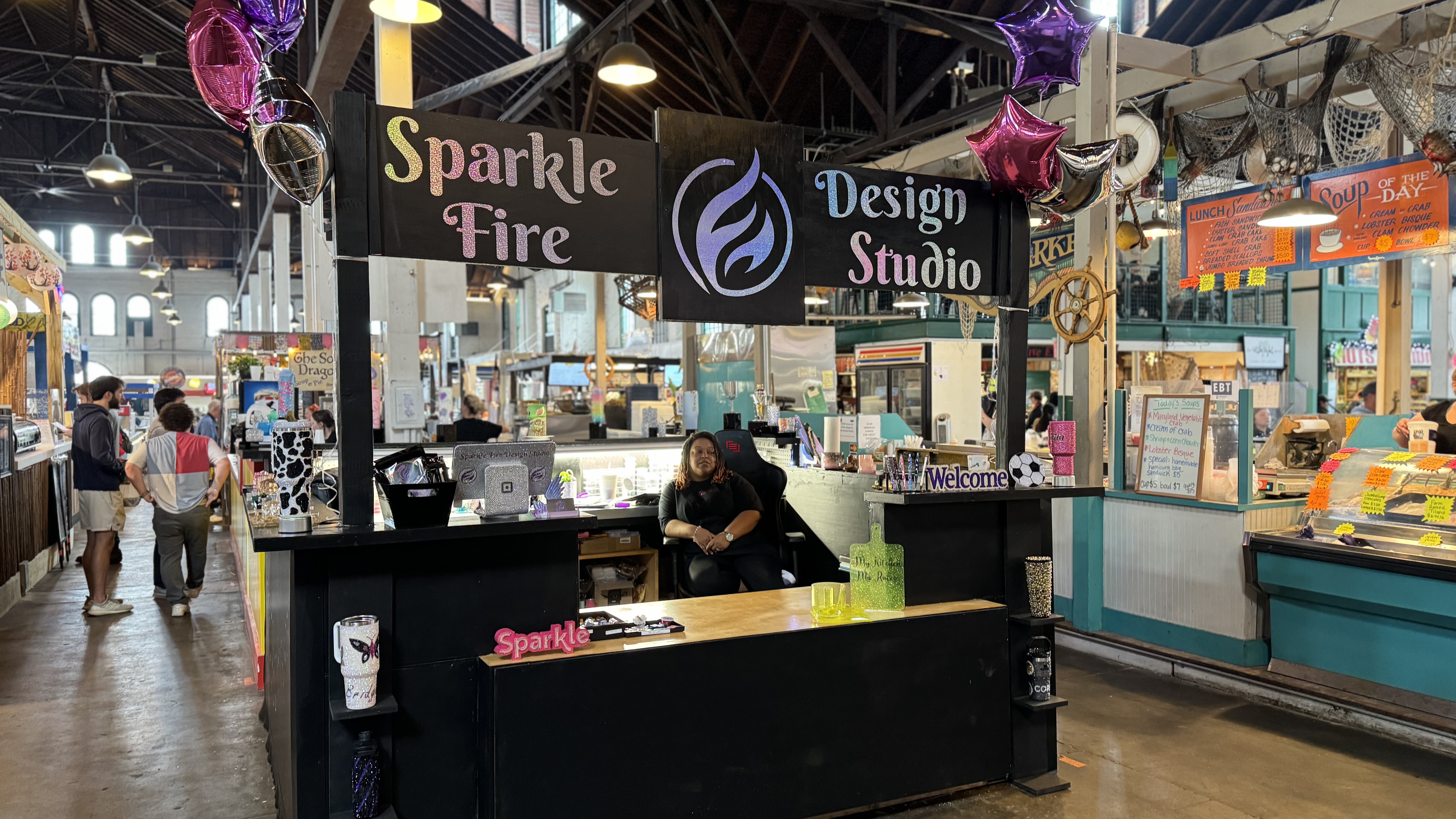 Sparkle Fire booth setup at York Central Market